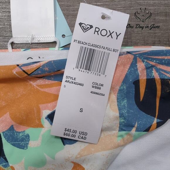 Roxy PT Beach Classics Tie Side Full Bikini Bottom Size S - Picture 4 of 5